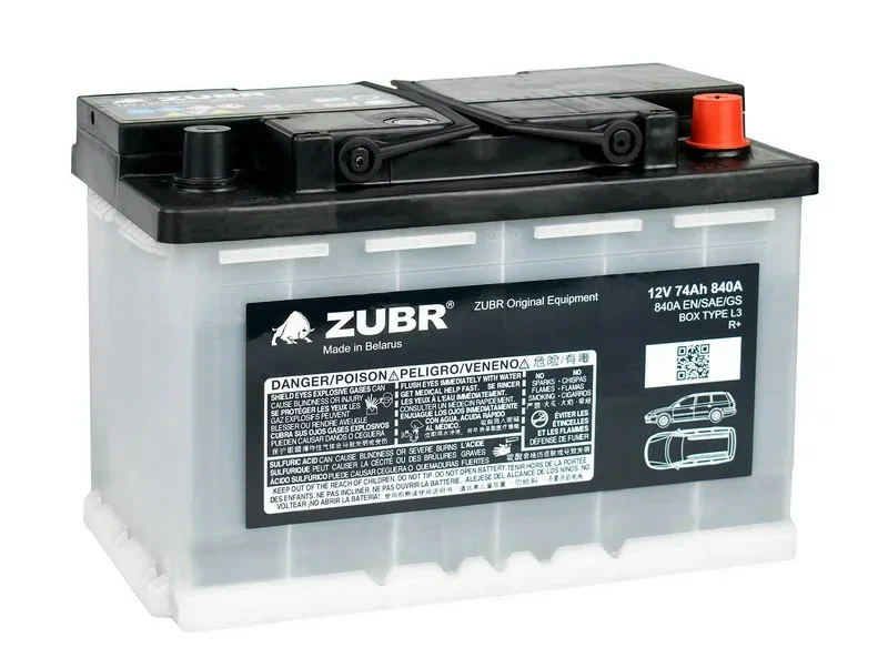 Аккумулятор ZUBR OE 74.0 А/ч 278175х190 800EN о/п
